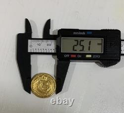 Hand Poured 24K Gold Round 1.36 Troy Ounces Crowned C Monogram Coin