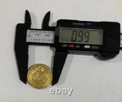 Hand Poured 24K Gold Round 1.36 Troy Ounces Crowned C Monogram Coin