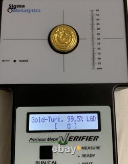 Hand Poured 24K Gold Round 1.36 Troy Ounces Crowned C Monogram Coin