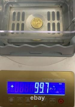 Hand Poured 24K Gold Round 1.36 Troy Ounces Crowned C Monogram Coin