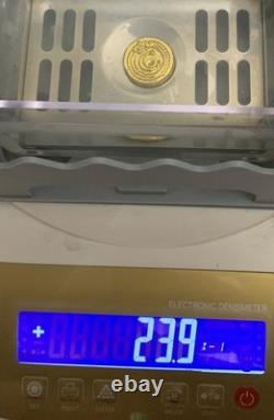 Hand Poured 24K Gold Round 1.36 Troy Ounces Crowned C Monogram Coin