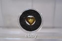 Heart In Gold $1 Dollar Proof Republic Of Palau 1/2 Gram. 9999 Fine Gold Coin