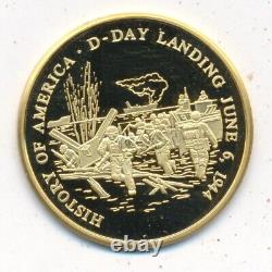 History Of America D Day Gold Coin (585 Fine 3.1 Grams) Beautiful! Ships Free