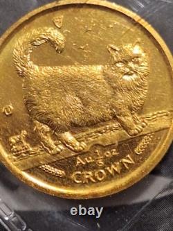ISLE OF MAN 1998 RARE BIRMAN CAT 1/5 th OZ. 6.6 GRAMS 24 KARAT RARE FINE GOLD