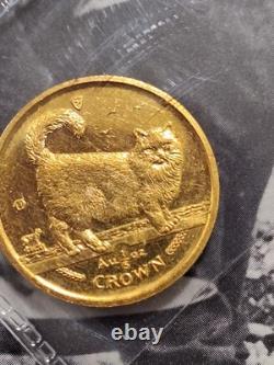 ISLE OF MAN 1998 RARE BIRMAN CAT 1/5 th OZ. 6.6 GRAMS 24 KARAT RARE FINE GOLD