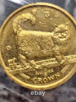 ISLE OF MAN 1998 RARE BIRMAN CAT 1/5 th OZ. 6.6 GRAMS 24 KARAT RARE FINE GOLD