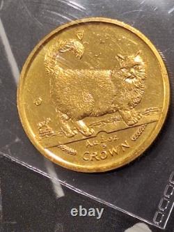 ISLE OF MAN 1998 RARE BIRMAN CAT 1/5 th OZ. 6.6 GRAMS 24 KARAT RARE FINE GOLD