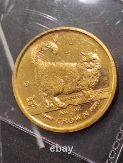 ISLE OF MAN 1998 RARE BIRMAN CAT 1/5 th OZ. 6.6 GRAMS 24 KARAT RARE FINE GOLD