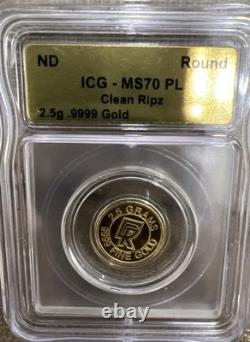 Igc-ms 70 Pl Clean Ripz 2.5 G. 9999 Gold Coin