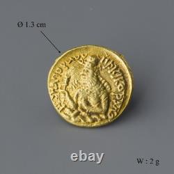 Indo Greek Kushan Dinar Solid Gold Coin Ø1.3cm, 2gram