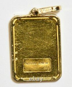 Italy 1990 s 2 gram gold bar plus 14K clasp pendant gold 3grams total weight GL0
