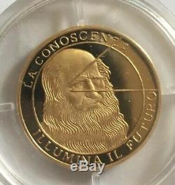 Italy Leonardo Da Vinci Gold Millenium Proof Coin 4grams With COA