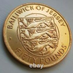 Jersey. Proof gold £50, 1972, Silver Wedding of Elizabeth II 23 Grams 22ct coin