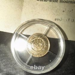 John F. Kennedy Half Gram $10 Liberia Gold Coin Certified Key Of Authenticity