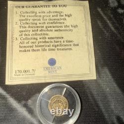 John F. Kennedy Half Gram $10 Liberia Gold Coin Certified Key Of Authenticity