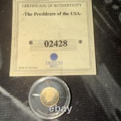 John F. Kennedy Half Gram $10 Liberia Gold Coin Certified Key Of Authenticity