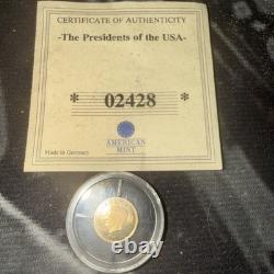 John F. Kennedy Half Gram $10 Liberia Gold Coin Certified Key Of Authenticity