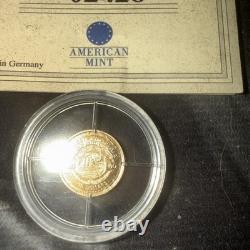 John F. Kennedy Half Gram $10 Liberia Gold Coin Certified Key Of Authenticity