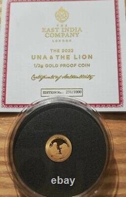 LIMITED! GOLD PROOF St. Helena Una and the Lion. 5gram #231/1000