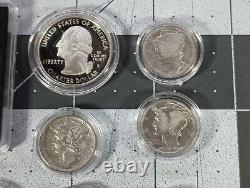 LOT 14 Vintage SILVER & GOLD COINS Mercury Dimes 2+ Oz SILVER 1/2 Gram GOLD +