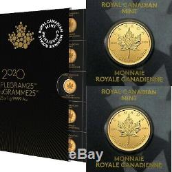 (LOT 2) 2020 Gold Maple 1 Gram Royal Canadian Mint Coins 24KT. 9999 In Assay