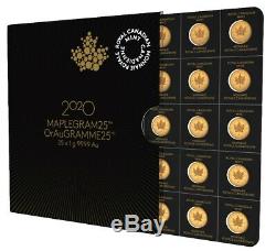 (LOT 2) 2020 Gold Maple 1 Gram Royal Canadian Mint Coins 24KT. 9999 In Assay