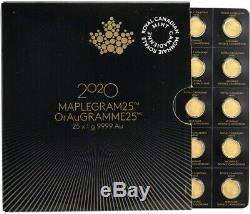 (LOT 2) 2020 Gold Maple 1 Gram Royal Canadian Mint Coins 24KT. 9999 In Assay