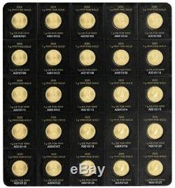 (LOT 2) 2020 Gold Maple 1 Gram Royal Canadian Mint Coins 24KT. 9999 In Assay