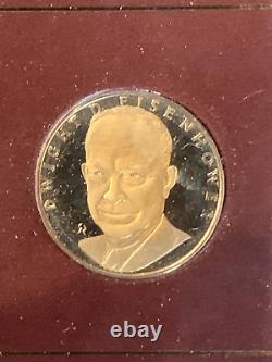 LOT OF (2) 1978 Franklin Mint Dwight D Eisenhower Proof. 500 Gold Medals