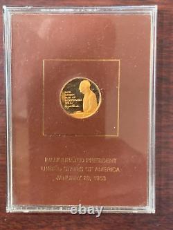 LOT OF (2) 1978 Franklin Mint Dwight D Eisenhower Proof. 500 Gold Medals