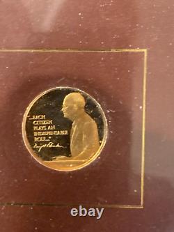 LOT OF (2) 1978 Franklin Mint Dwight D Eisenhower Proof. 500 Gold Medals