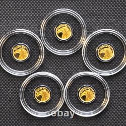 LOT of 5 24k Pure Gold American Eagle Flag Coin. 9999 Fine Gold Bullion Round