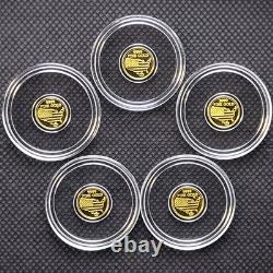 LOT of 5 24k Pure Gold American Eagle Flag Coin. 9999 Fine Gold Bullion Round