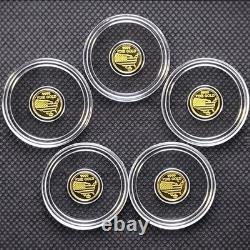 LOT of 5 24k Pure Gold American Eagle Flag Coin. 9999 Fine Gold Bullion Round