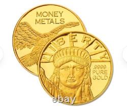 Lady Liberty Gold Round. 9999 Pure Gold 24k US Bullion