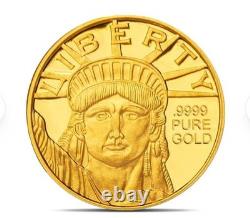 Lady Liberty Gold Round. 9999 Pure Gold 24k US Bullion