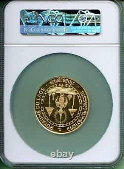 Laos 1971 Gold 80,000 Kip Ngc Pf 66uc 2.3151 Oz 80 Gram 0.9