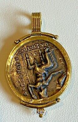 Large Estate 18k Gold Roman Coin Pendant 17.4 Grams