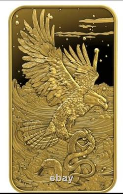 Le Grand Mint Germay Eagle & Serpant. 5g Gold AU Proof 1/2 Gram 999 Mintage