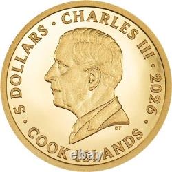Legends Savage Vikings 2026 $5 0.5 Gram Pure Gold Proof Coin Cook Island CIT