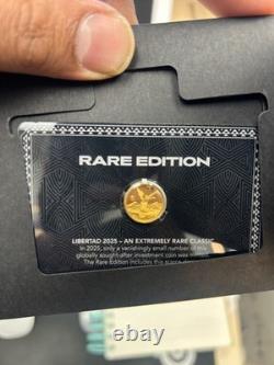 Libertad Rare Edition 2025 1 Gram. 99999 Pure Gold Coin In Card Proof- Gabon