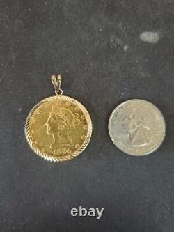 Liberty Ten Dollar Gold Coin Pendant Weights 18.2 Grams