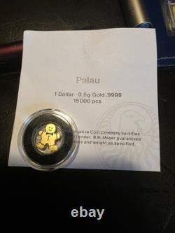 Limited Palau. 5 Gram Gold Coin Gingerbread Man Holiday Festive 15000 Pieces