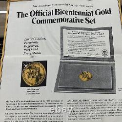 Lincoln Mint-1976 Bicentennial. 999 / 24K Gold Commemorative Set 1.3 grams