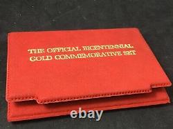 Lincoln Mint 1976 Bicentennial. 999 Fine Gold Commemorative Medal Red Set