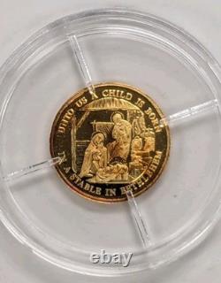 Lot Of 2-2006 PF American Mint -History Of Christianity 0.5g. 585 Gold Coins