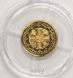 Lot Of 2-2006 PF American Mint -History Of Christianity 0.5g. 585 Gold Coins