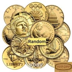 Lot of 1, Random Year & Design Commemorative Gold $5, PF/MS, 0.2419oz -#A47