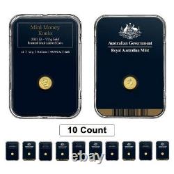 Lot of 10 2021 1/2 gram Gold Mini Koala Coin Royal Australian Mint. 9999 Fine