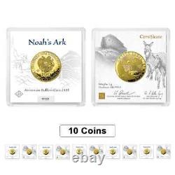 Lot of 10 2023 Armenia 1 gram Gold Noah's Ark 100 Drams Coin BU